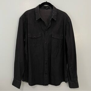 IRO Western Charcoal Black Cotton Shirt Size L